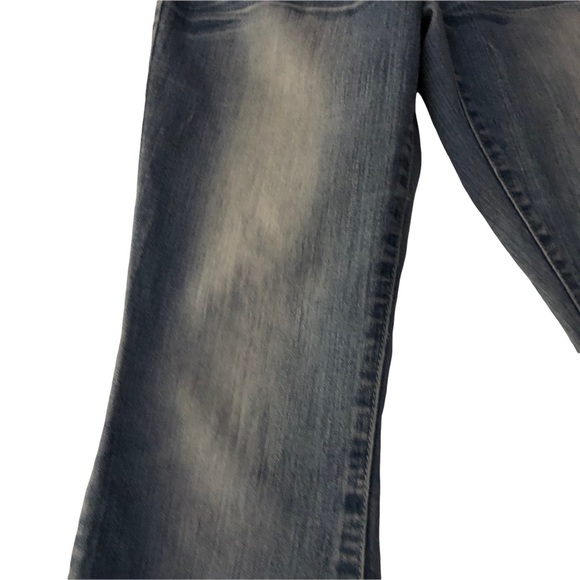 l.e.i. Low Rise Boot Cut Ashley Jeans Lightwash Spandex w/Whiskering SZ 5R - Picture 7 of 8